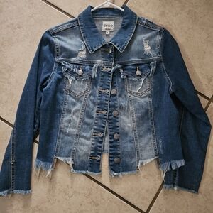 Cello Women's Distressed Denim Jacket